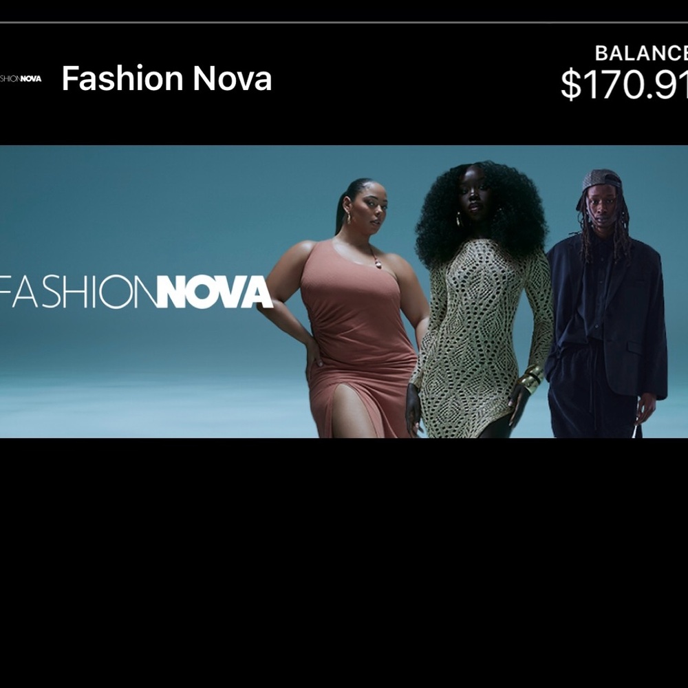 Giftcard $170 Fashion Nova